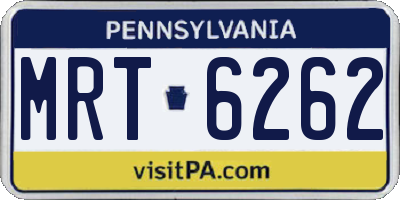 PA license plate MRT6262