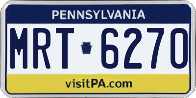 PA license plate MRT6270
