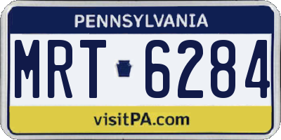 PA license plate MRT6284