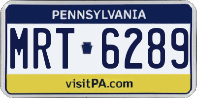 PA license plate MRT6289
