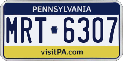 PA license plate MRT6307