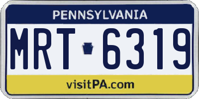 PA license plate MRT6319