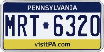PA license plate MRT6320