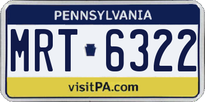 PA license plate MRT6322