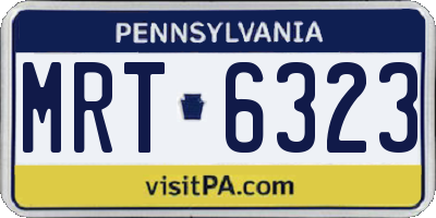 PA license plate MRT6323