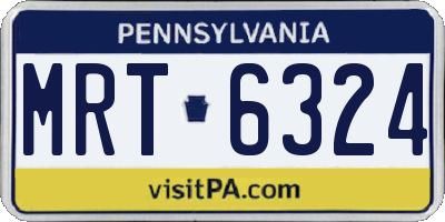 PA license plate MRT6324