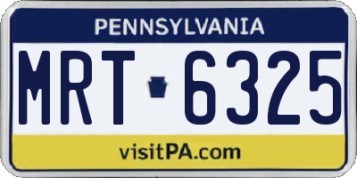 PA license plate MRT6325