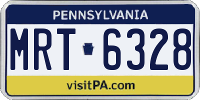 PA license plate MRT6328