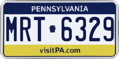 PA license plate MRT6329