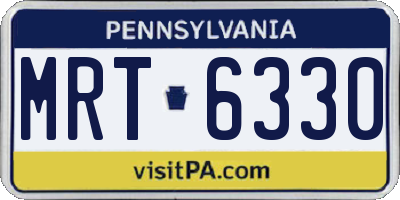 PA license plate MRT6330