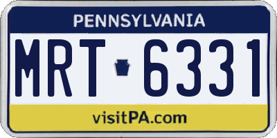 PA license plate MRT6331
