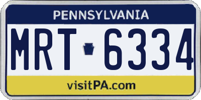 PA license plate MRT6334