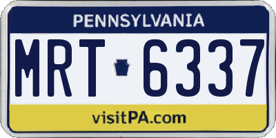 PA license plate MRT6337