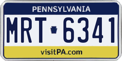 PA license plate MRT6341