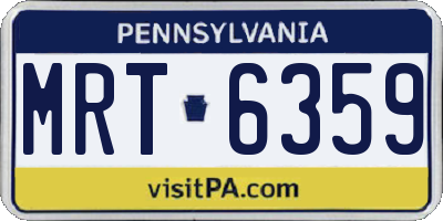PA license plate MRT6359