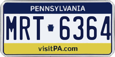 PA license plate MRT6364