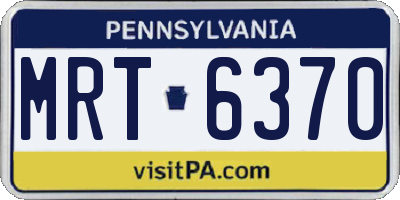 PA license plate MRT6370