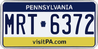 PA license plate MRT6372