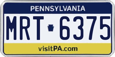 PA license plate MRT6375