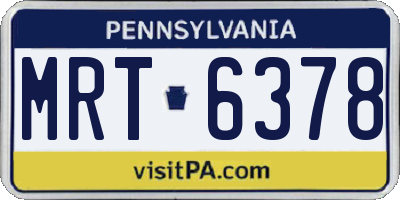 PA license plate MRT6378