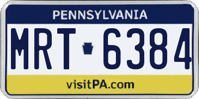 PA license plate MRT6384