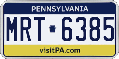 PA license plate MRT6385