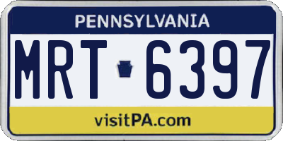 PA license plate MRT6397