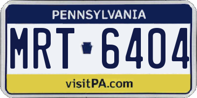 PA license plate MRT6404