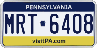 PA license plate MRT6408
