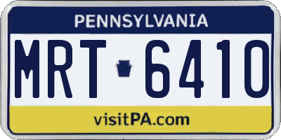 PA license plate MRT6410