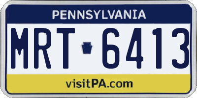 PA license plate MRT6413