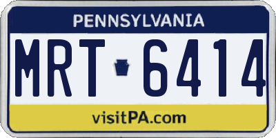 PA license plate MRT6414