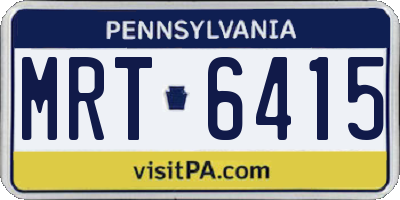 PA license plate MRT6415