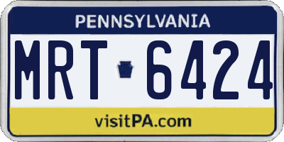 PA license plate MRT6424