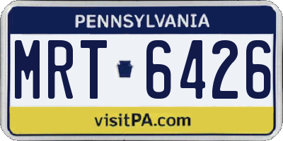 PA license plate MRT6426
