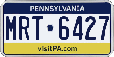 PA license plate MRT6427