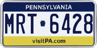 PA license plate MRT6428