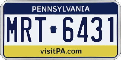 PA license plate MRT6431