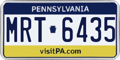 PA license plate MRT6435