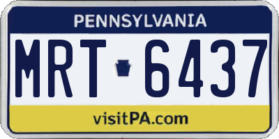 PA license plate MRT6437