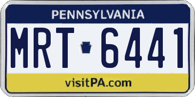 PA license plate MRT6441