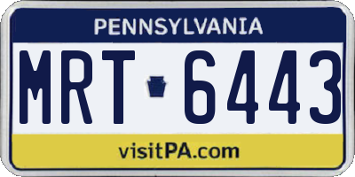 PA license plate MRT6443