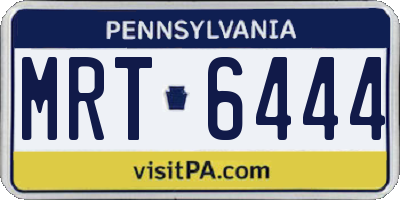 PA license plate MRT6444