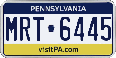 PA license plate MRT6445