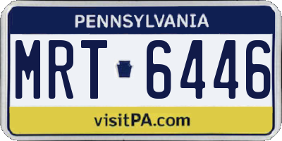 PA license plate MRT6446