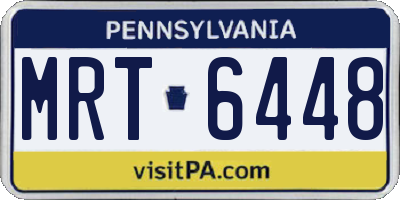 PA license plate MRT6448