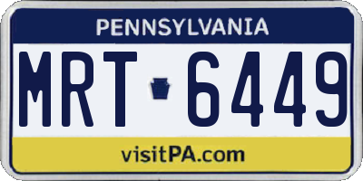 PA license plate MRT6449