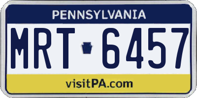 PA license plate MRT6457