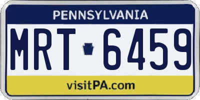 PA license plate MRT6459