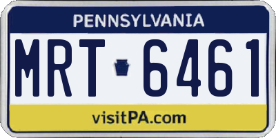 PA license plate MRT6461